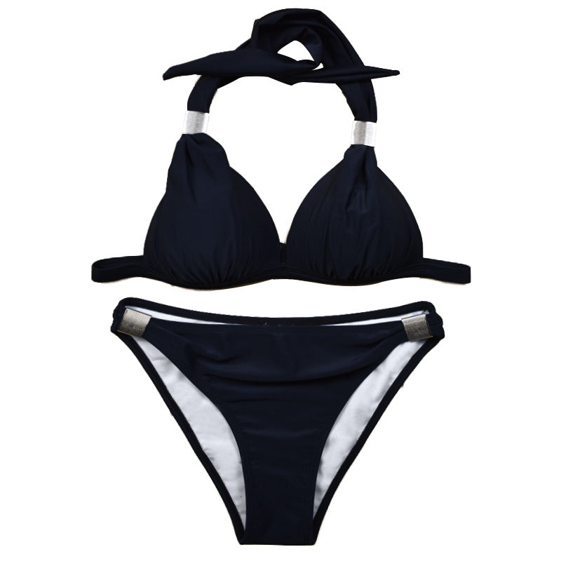 Sexy Printed Neck Bikini | Gathering & Slimming Women's Swimwear | Spa Resort Swimwear