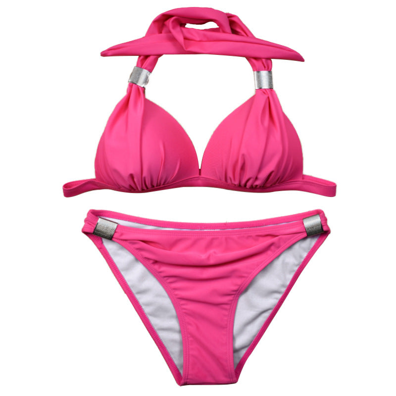 Sexy Printed Neck Bikini | Gathering & Slimming Women's Swimwear | Spa Resort Swimwear