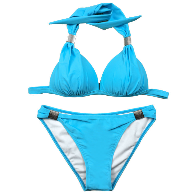 Sexy Printed Neck Bikini | Gathering & Slimming Women's Swimwear | Spa Resort Swimwear