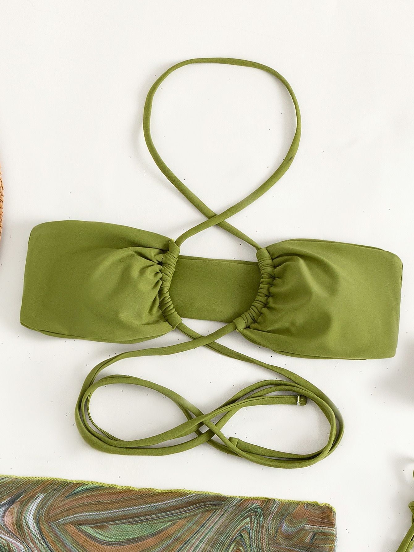 Sexy Solid Color Tie Bikini Set | Swimwear Coveralls Beachwear | Vacation Split Swimwear for Women