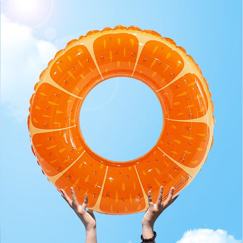 Wavejoy Zesty Orange Swim Ring - Cheerful Inflatable Citrus Pool Ring for Adults