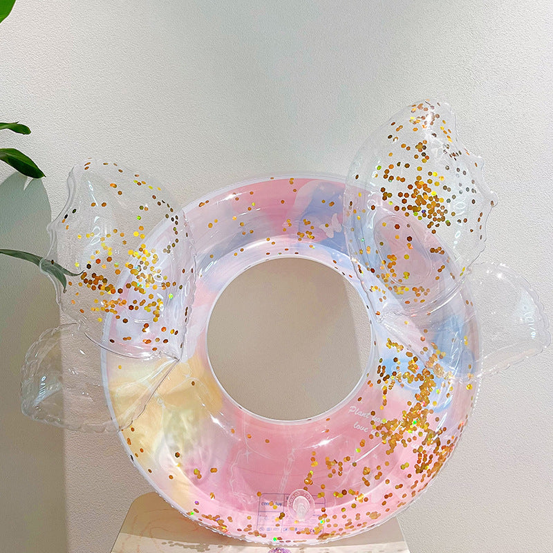 Wavejoy Dreamy Butterfly Glitter Pool Ring - Magical Inflatable Water Float with Wings