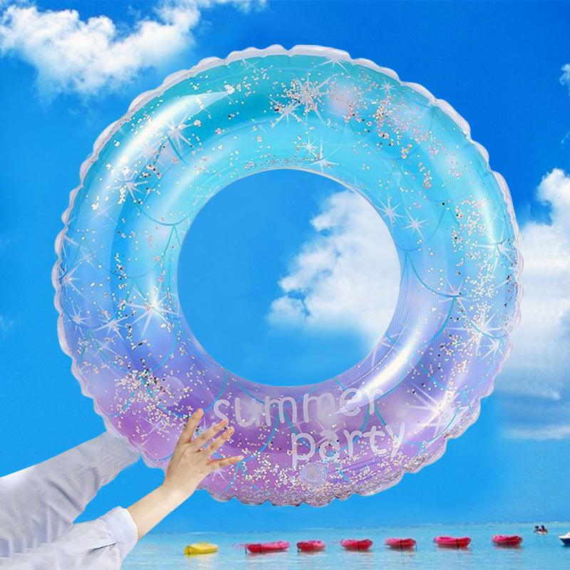 Wavejoy Thickened Starry Sky Glitter Pool Ring - Dazzling Inflatable Swim Float