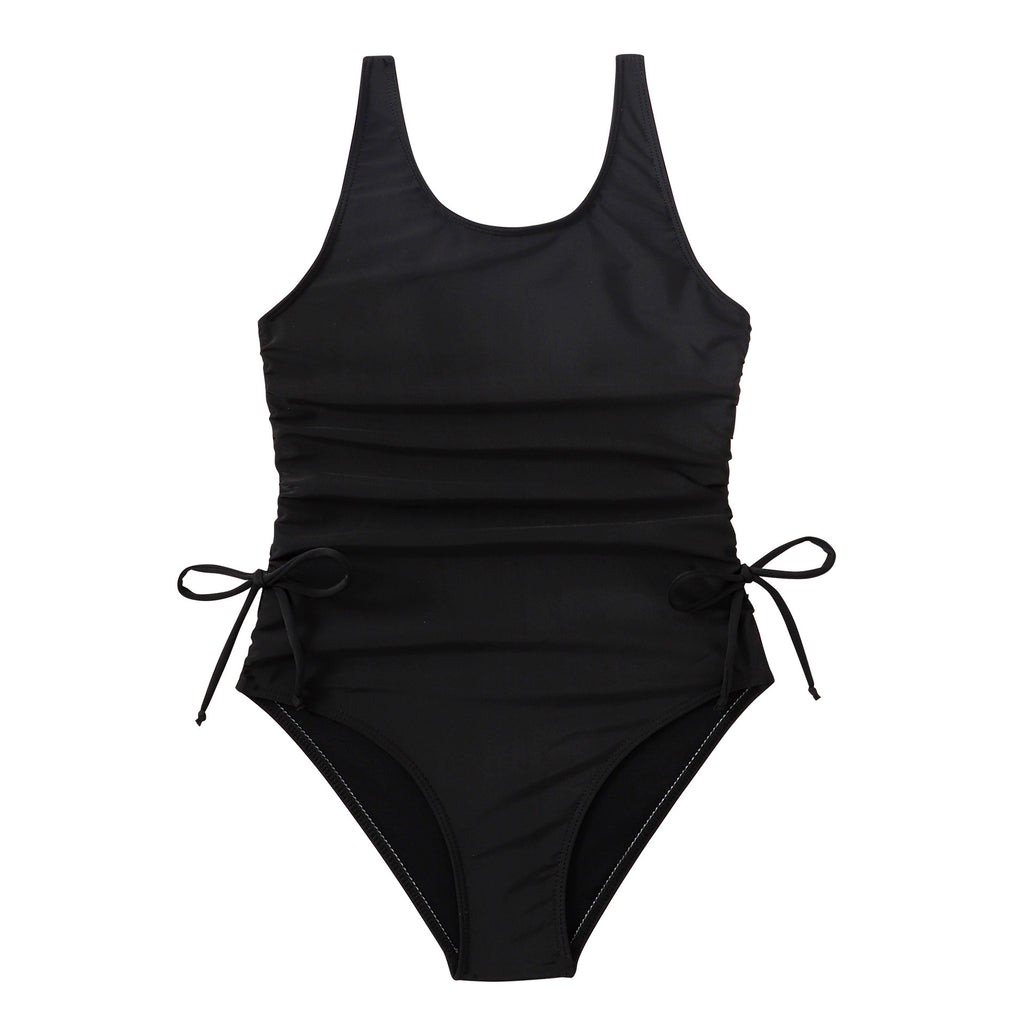 Kids Solid Color One Piece Bikini Swimsuit | Girls Skinny Swimwear | Middle & Big Kids Vacation Spa Swimwear