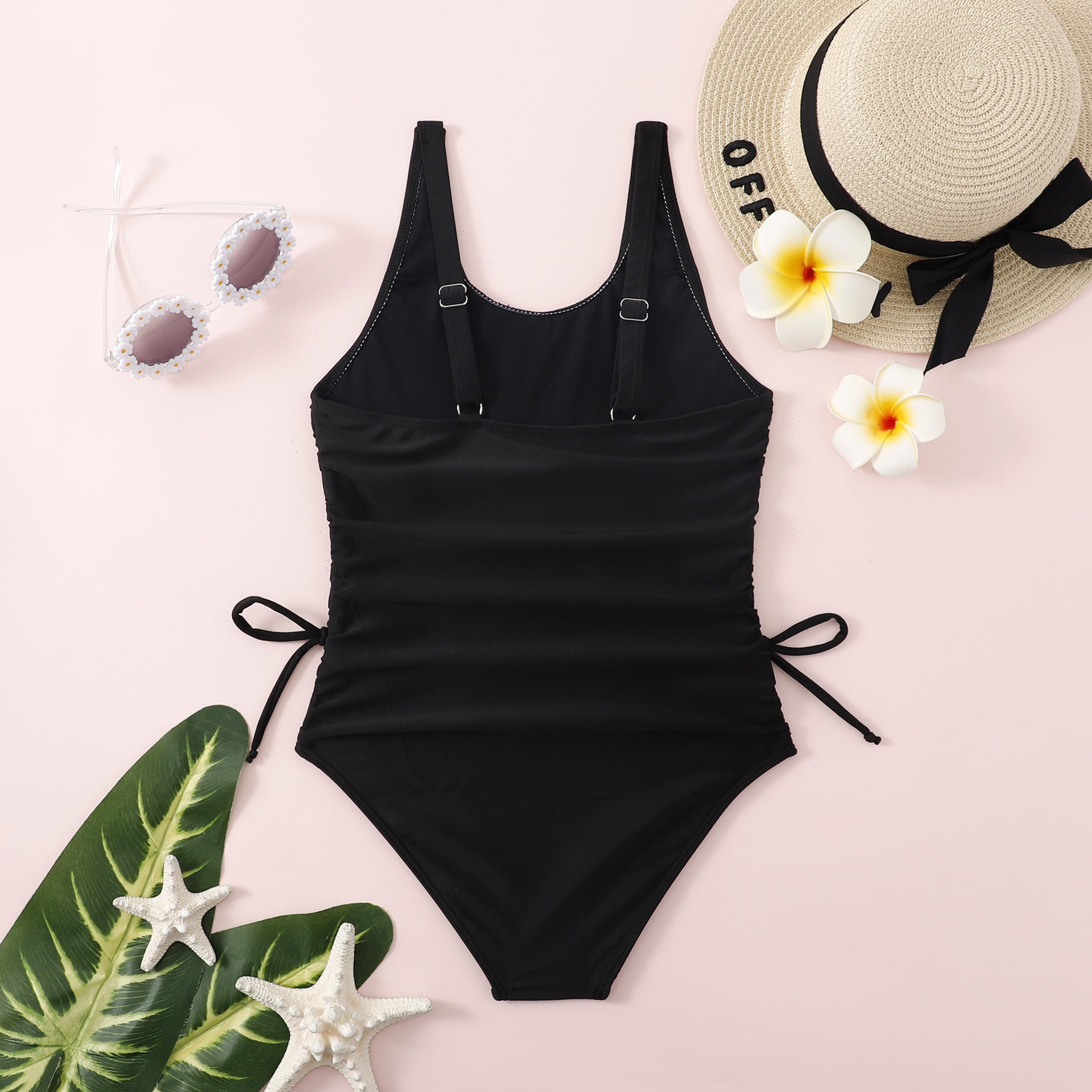 Kids Solid Color One Piece Bikini Swimsuit | Girls Skinny Swimwear | Middle & Big Kids Vacation Spa Swimwear