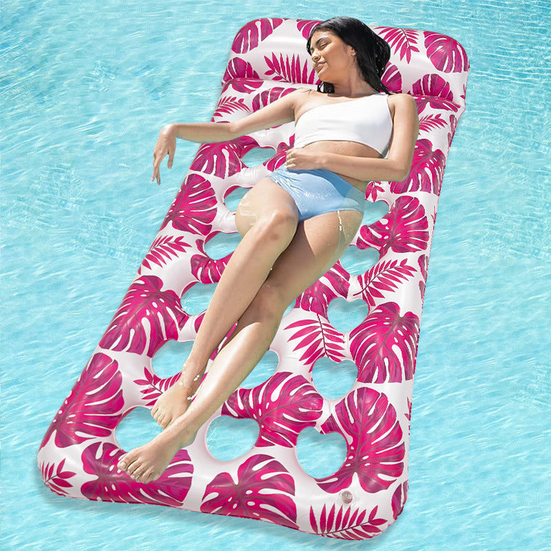 Wavejoy Tropical Leaf Inflatable Pool Lounge Mat - Hawaiian Style Water Float for Beach & Pool