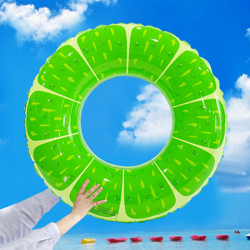 Wavejoy Zesty Lemon Swim Ring - Bright Inflatable Citrus Pool Float for Fun