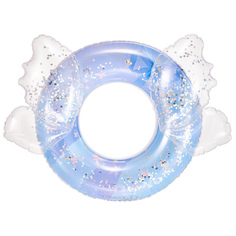 Wavejoy Dreamy Butterfly Glitter Pool Ring - Magical Inflatable Water Float with Wings